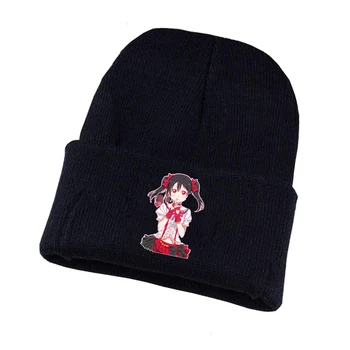  anime lovelive Megzti skrybėlę Cosplay skrybėlę Unisex Spausdinti Suaugusiųjų Atsitiktinis Medvilnės skrybėlę paaugliams žiemos Megzti Dangtelis