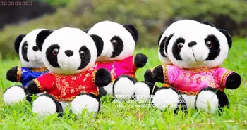  apie 18x13cm Kinų stiliaus Tang kostiumas panda pliušinis žaislas panda lėlės geros kokybės dovanų w4190