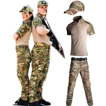  Armijos Karinę Uniformą Taktinis Kamufliažinis Kostiumas Multicam Kovoti su Marškinius, Kelnes Kareivis USMC Airsoft Įranga Moterų Navy Seal Kostiumai