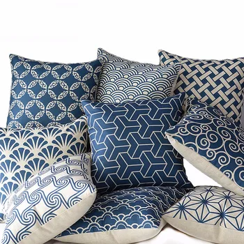  Armijos Mėlyna Geometrijos Namų dekoro mesti pagalvės Naują Atvykimo Funda Cojines banga coussin pagalvėlė padengti