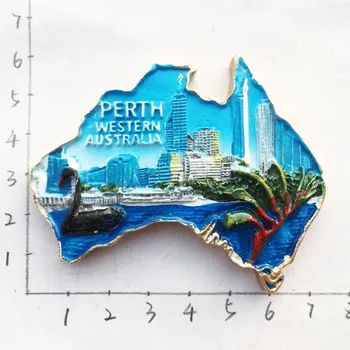  Australijos Perto kūrybos žemėlapį kelionės suvenyras, magnetiniai lipdukai, lipdukai šaldytuvas