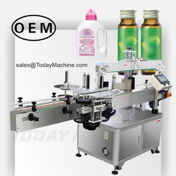  Automatinis Turas Plastiko Indelyje Gali Stiklinis Butelis Lipni Lipdukas Etikečių Klijavimo Mašinos