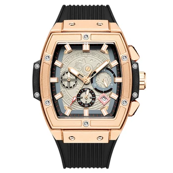  Baogela relógios luxuosos com cronógrafo,pulseira de couro para homens,à prova d'água,relógio quartzo de marca viršininkas,relógios