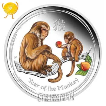  Beždžionės metai Progines monetas, Kinija Talismanas Protingas Beždžionė 999 Sidabro Kinijos Kultūra Monetų Kolekcionieriams Iššūkis Monetos
