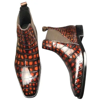  chue naujo stiliaus vyrų batai vyrams krokodilas bateliai vyrai krokodilo odos batai batai vyrų