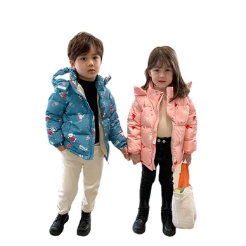  Custom Made Žiemos 2021, Vaikams, Vaikų, Kūdikių Berniukų Žemyn Striukės Bamblys Mergaitėms Su Gobtuvu Animacinių Filmų Modelis Paltai Vaikams Išgalvotas Outwear