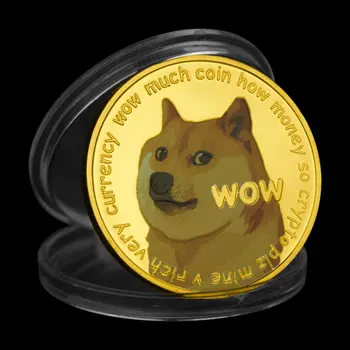  Dogecoin Auksą, Sidabrą, Kriptografijos Monetų 40mm Suvenyrai ir Dovanos WOW Mielas Doge Namų Dekoracijas Proginės Monetos