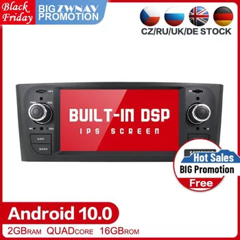  DSP Android 10.0 Automobilių DVD multimedia Stereo Fiat Grande Punto Linea 2007 m. 2008 m. 2009 m. 2010 m. 2011 m. 2012 BT radijo, GPS Navi Galvos vienetas