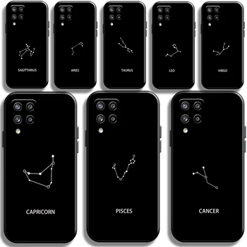  Dvylika Žvaigždynų, Telefono Dėklas, Skirtas Samsung Galaxy M12 Padengti Shell Coque Atvejais, Juoda, Minkšta Funda Atsparus Smūgiams