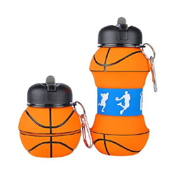  FDA Vandens Puodelį Išardomi Silikono Vandens Butelis 550ml Lauko Sporto Nešiojamų Atlikti Puodeliai Apelsinų Krepšinio Didmeninė J104