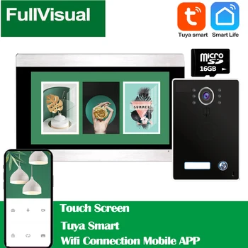  Fullvisual 1080P Touch Ekraną, Wifi Bevielio Vaizdo Duris Telefono Ryšio Sistemos Judesio Įrašymo Atrakinti durų skambutį Fotoaparato Naktį