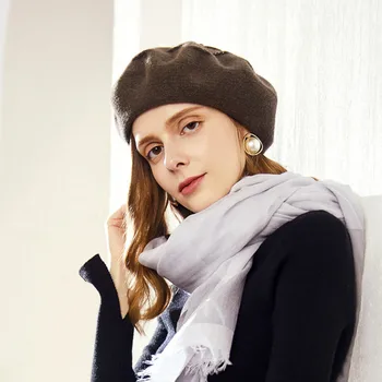  H776 Moterų Beretė Skrybėlę Rudens Žiemos Aukštos Kokybės Mados Paprasta Keliauti Apsipirkti Bžūp Lady Šiltas, Elegantiškas Bažnyčios Šalies Atsitiktinis Skrybėlės