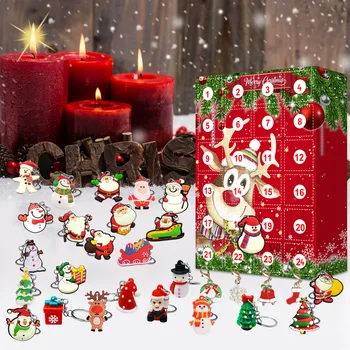  Kalėdų Advento Kalendorių Keychain Puošyba, Dekoras Naujųjų Metų Kalėdų Dovana, 24 Dienų Atgalinės Atskaitos Advento Kalendorius Staigmena Nustatyti Vaikams