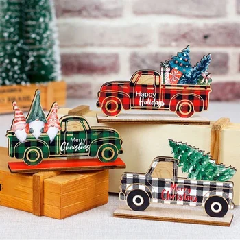  Kalėdų Papuošalų, Medinių Automobilio Grotelių Stilių, Pick-up Truck Darbalaukio Papuošalai Kalėdų Medinės Dekoracijos