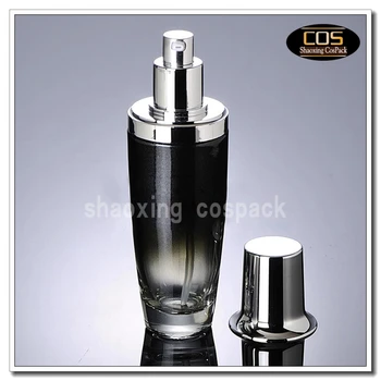  LGX40-100ml juoda tuščių stiklinių butelių, kosmetikos, 100ml losjonas siurblys juodos spalvos stiklo butelis tiekėjas, stiklo buteliukas pakuotė