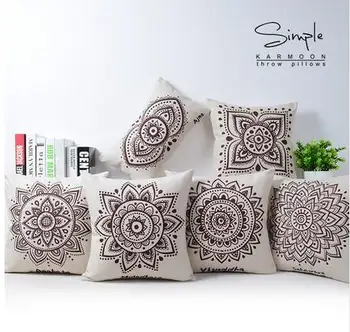 Mandala abstrakčiai geometrija nacionalinės vėjo gėlių medvilnės ir lino pagalvės, dekoratyvinės pagalvėlės sofos pagalvėlių automobilių pagalvėlės