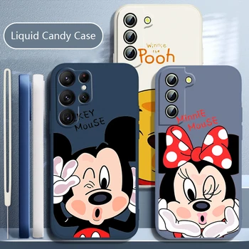  Mickey Mouse mielas Telefono dėklas Samsung Galaxy S21 S22 S20 S10 S9 Ultra Plus Pro FE Skystų Saldainių Virvę Spalva Shell Coque 