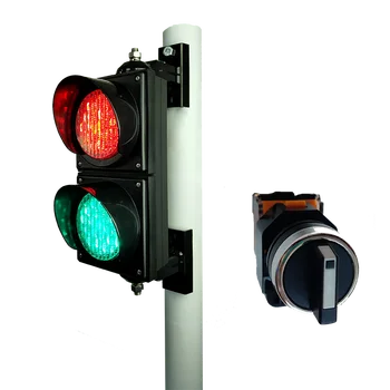  mini rankinis valdymas 100mm LED Šviesos Srauto Lempos Raudonos, Žalios Eismo signalinė Lemputė su jungikliu
