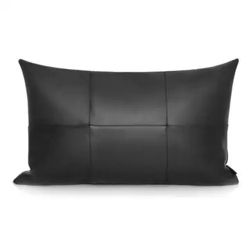  modernus elegantiškas solid black pu odos pagalvėlė padengti užvalkalas automobilių juosmens pagalvę padengti atlošas namų biuro dekoras