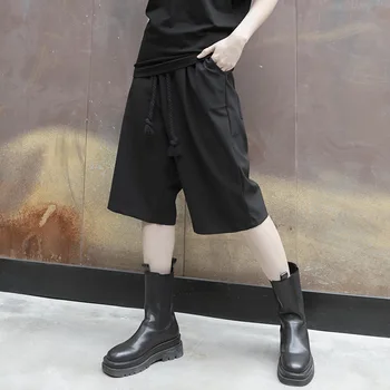  Moteriški Šortai Vasarą Naujų Yamamoto Stiliaus Atsitiktinis Paprasta Aukštos Juosmens, Palaidi Didelio Dydžio Penkias Minutes Pločio Kojų Kelnės