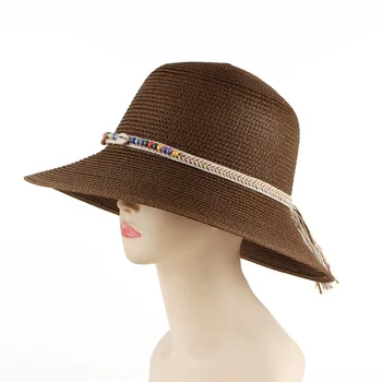  Moterų pavasarį ir vasarą, naujos lauko žvejys skrybėlę atspalvį šiaudų skrybėlę nuo saulės, apsauga nuo saulės skrybėlę