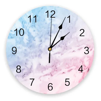  Mėlyna Ir Rožinė Silent Dekoratyvinės Sienų Laikrodis Skaitmeninis Laikrodis, Valdomas Turas Home Office Mokyklos Laikrodžiai