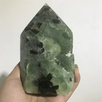  Natūralus akmuo kristalas žaliųjų vynuogių lazdelė Šešiakampis skiltyje magic wand Obeliskas Dot Reiki gydymo