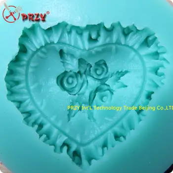  Nauja stiliaus didelis didmeninė Širdies formos rose šokolado silikono formos minkštas Pyragas apdaila muilo forma (si240)