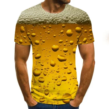  Naujas alus burbulas 3D skaitmeninio spausdinimo vyrų ir moterų trumpomis Rankovėmis T-Shirt
