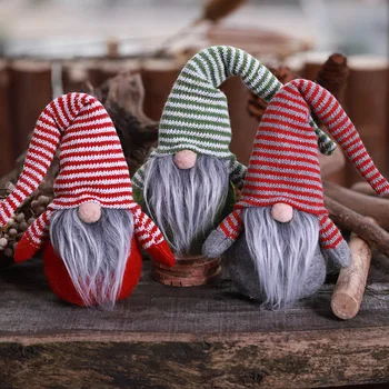  Naujas Kalėdines dekoracijas Dryžuotas skrybėlę beveidis lėlės, Papuošalai Šiaurės šalių žemės dievo vyras lėlės