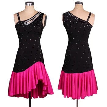  Naujas Stilius Lotynų Šokių Suknelė Lotynų Sijonas Konkurencijos Dress Kostiumai, Atliekanti Suknelė Blizgančių Cirkonio Suaugusiųjų Pritaikyti Vaikams
