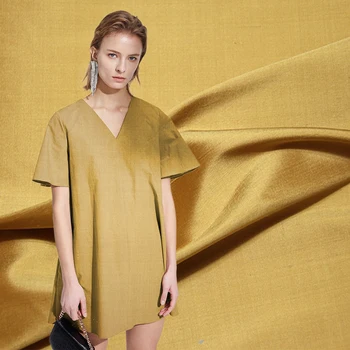  nekilnojamojo Dažyti šilko krepo DE chine Satino audiniai geltonos spalvos audinio sijonas, suknelė 0,5 metro