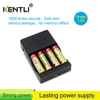  Nėra atminties efekto 4pcs KENTLI 1,5 V AA PK5 2800mWh įkraunama ličio li-ion batterie+ 4 slots AA AAA polimeras ličio įkroviklis