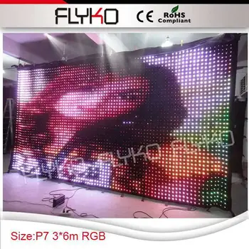  P7 facotory tiekėjas vestuvių parodoje žibintuvėlis LED DJ Pro 3*6M LED matrica spalvų vaizdo užuolaidų