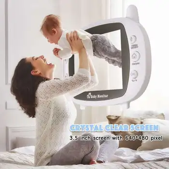  situ 3.5 Colių Belaidžio Video Baby Monitor Naktinio Matymo Kūdikių Miego Stebėjimo Skaitmeninių Elektroninių Auklė, Kūdikių Walkie Talkie