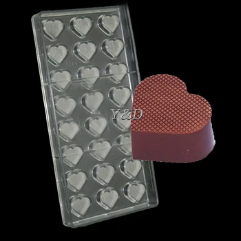  Specialių Širdies formos 3 D Plastiko Sunku Suleisti Polikarbonatas PC Šokolado Sluoksnį Želė Saldainiai Pelėsių