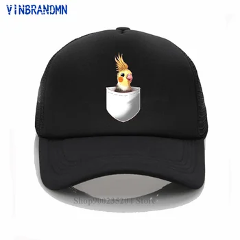  Stilingas Kūrybinis Dizainas Kišenėje Cockatiel Beisbolo kepurės vyrams, moterims, Hip-Hop vasaros skrybėlės Mielas Austrlian Papūga Mados hip nukentėjo skrybėlės