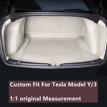  Tesla Model 3 Y Custom Fit Bagažo Skyriaus Kilimėlis Automobilio Interjero Aksesuarų Patvarus, Odos Kilimas Tesla Frunk Motina Balta