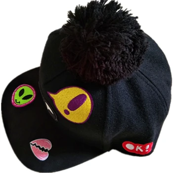  Užsieniečių Akių Siuvinėjimo Hat, Black Chapeau Butas Įstatymo Reguliuojamas Kaulų Snapback Vilnos Hip-Hop Kepurės Moterims Saulės Skrybėlę Gorra Casquette