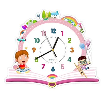 Vaikų kambarys asmenybės mados meno laikrodis animacinių filmų sieninis laikrodis kūrybos laikrodis mielas bamblys miegamojo paprastas tylus laikrodis