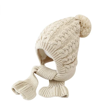  Vaikų kepurės, šaliko, Naujas vientisas bžūp, žiemą šilta vaikas mergina vilnonių mielas kūdikis skrybėlę 3mz4