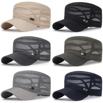  Vasaros Unisex Naujas Flat Top Hat Vyrų Atsitiktinis Kvėpuojantis Spalvinimas Net Kepurės Ponios Lauko Apsauga Nuo Saulės, Skrybėlę