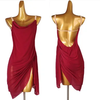 vyno raudona tamsiai mėlyna lotynų suknelė salsa suknelė lotynų konkurencijos suknelė lotynų šokių suknelė mergaitėms lq263