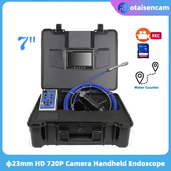  WOPSON 23 mm HD 720P Kamera, Drenažo Vamzdis Kanalizacijos Tikrinimo Endoskopą Sistema, 7 Colių IPS Ekraną Su DVR Skaitiklis, Skaitliukas, 5mm Kabelis