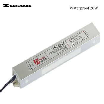  Zusen LPV-20W Vandeniui impulsinis Maitinimo šaltinis 90~260VAC į 12VDC ir 24VDC LED Šviesos